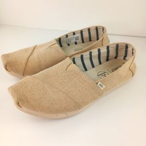 TOMS Heritage Canvas Alpargata Classic Women's Shoes Size 8.5 Natural Beige